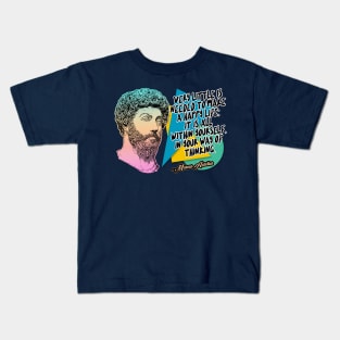 Marcus Aurelius Philosophy Quote Statement Typography Design Kids T-Shirt